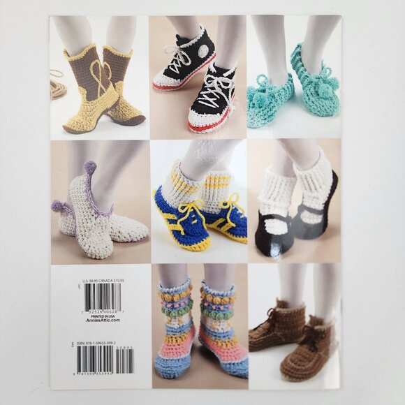 Lot of 2 Annie's Attic Crochet Books Big Foot Boutique & Mile A Minute Slippers - Picture 7 of 16